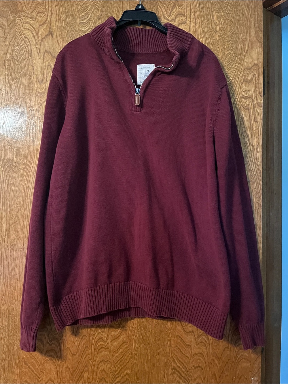 Men's Quarter-Zip Sweater in Wine